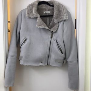 Faux Suede Moto Jacket